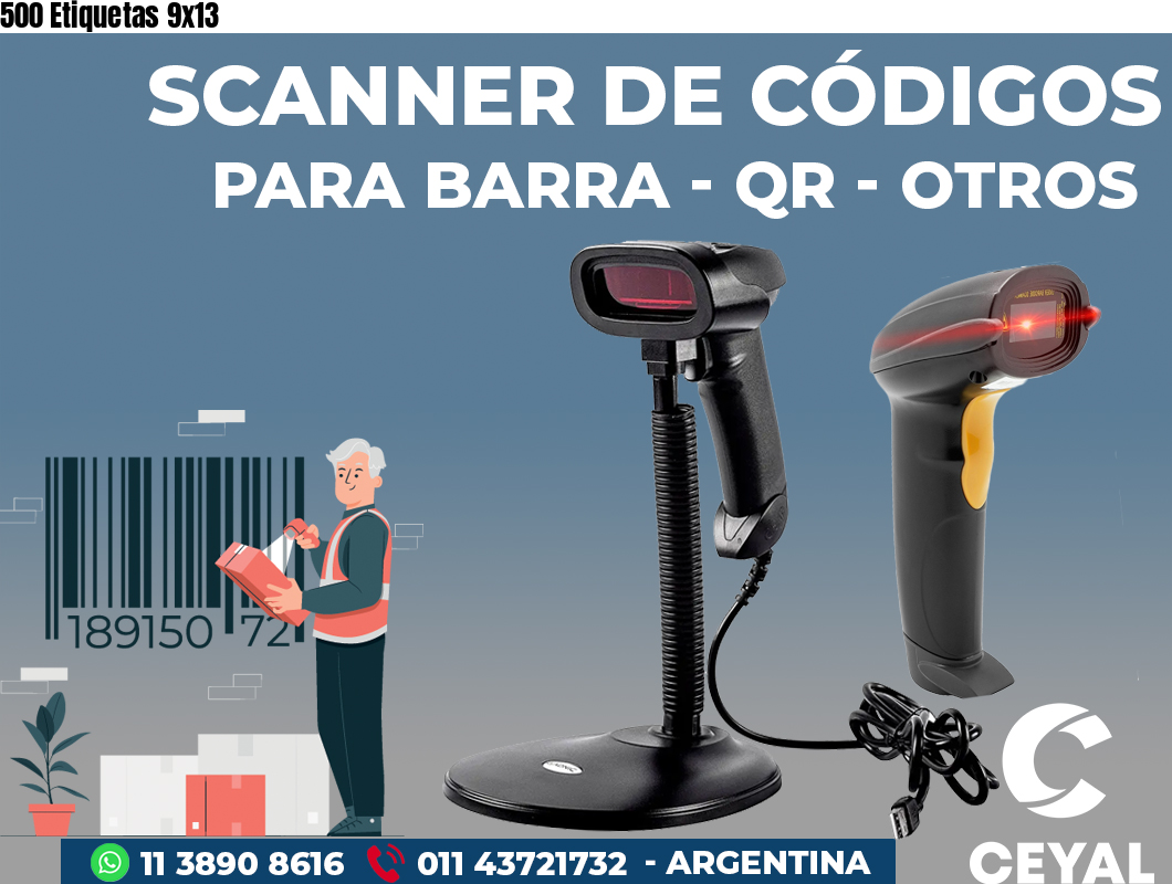 500 Etiquetas 9x13
