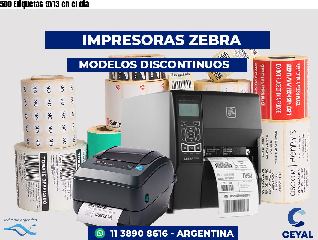 500 Etiquetas 9x13 en el dia