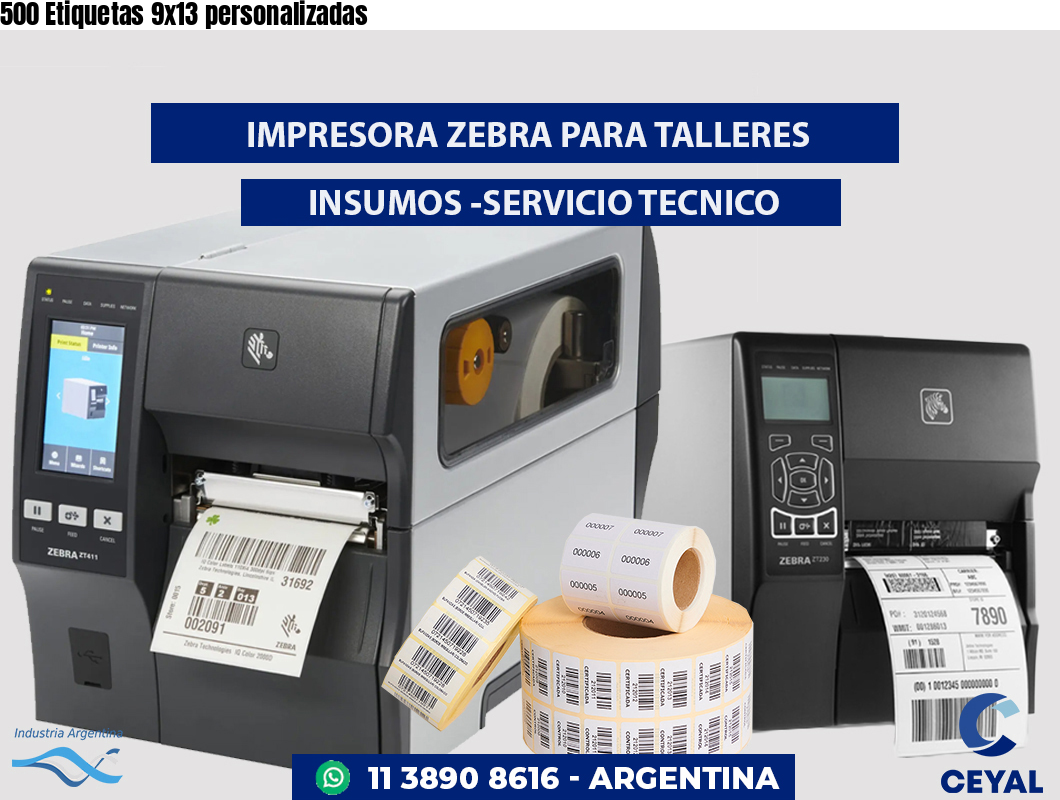 500 Etiquetas 9x13 personalizadas