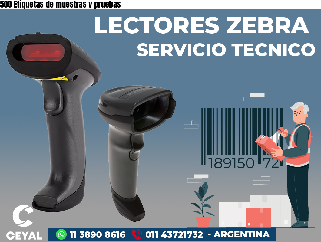 500 Etiquetas de muestras y pruebas