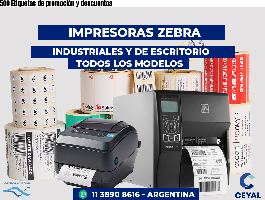500 Etiquetas de promoción y descuentos