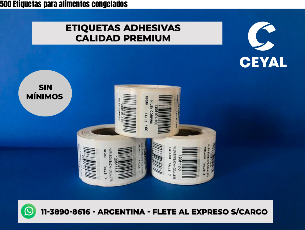 500 Etiquetas para alimentos congelados