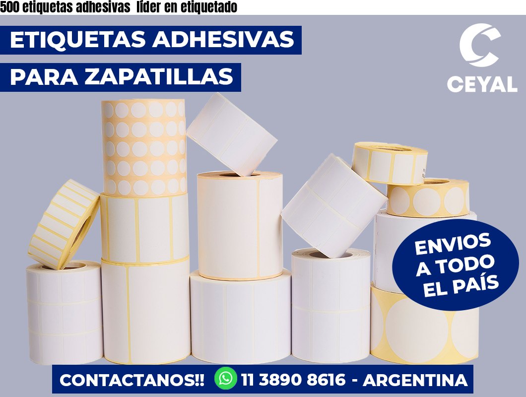 500 etiquetas adhesivas  líder en etiquetado