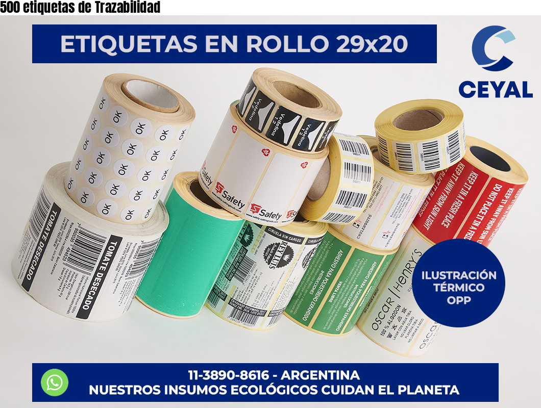500 etiquetas de Trazabilidad