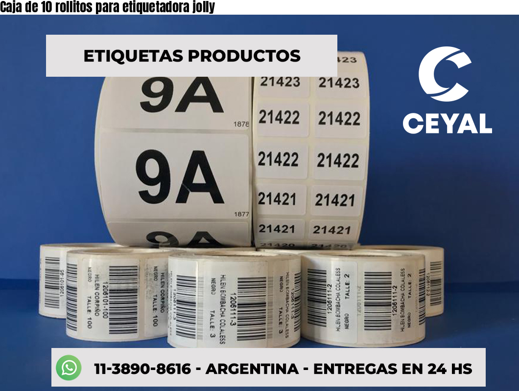 Caja de 10 rollitos para etiquetadora jolly