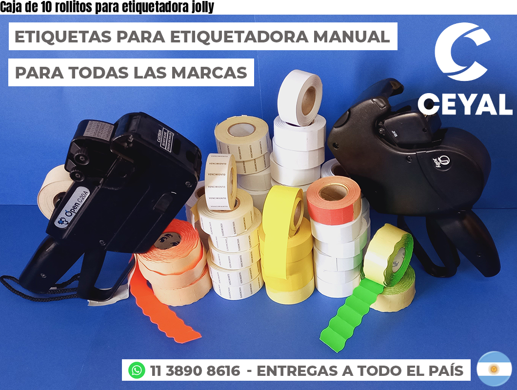 Caja de 10 rollitos para etiquetadora jolly