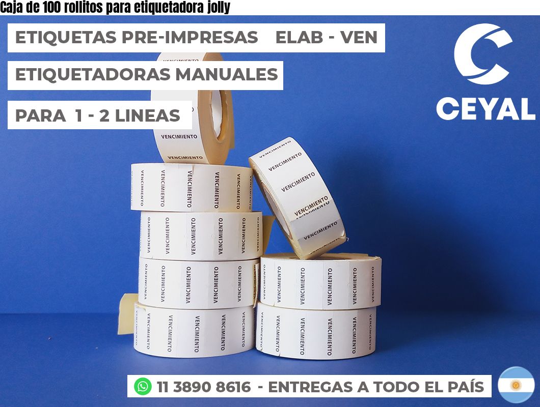 Caja de 100 rollitos para etiquetadora jolly