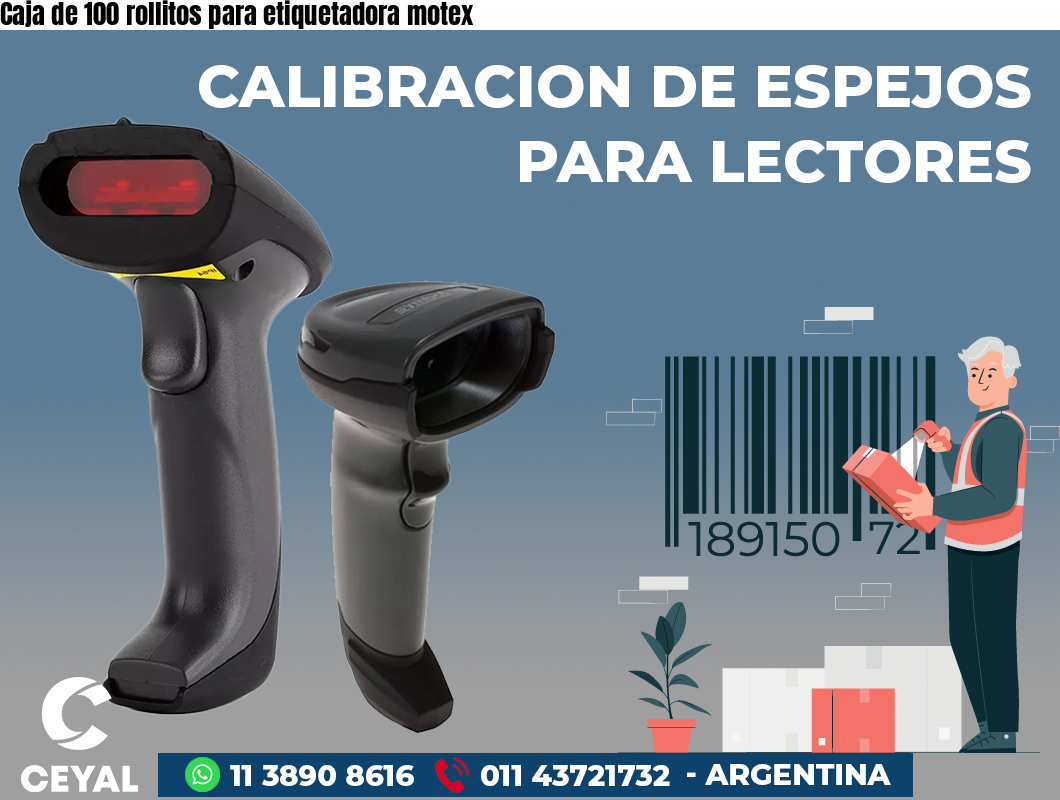 Caja de 100 rollitos para etiquetadora motex