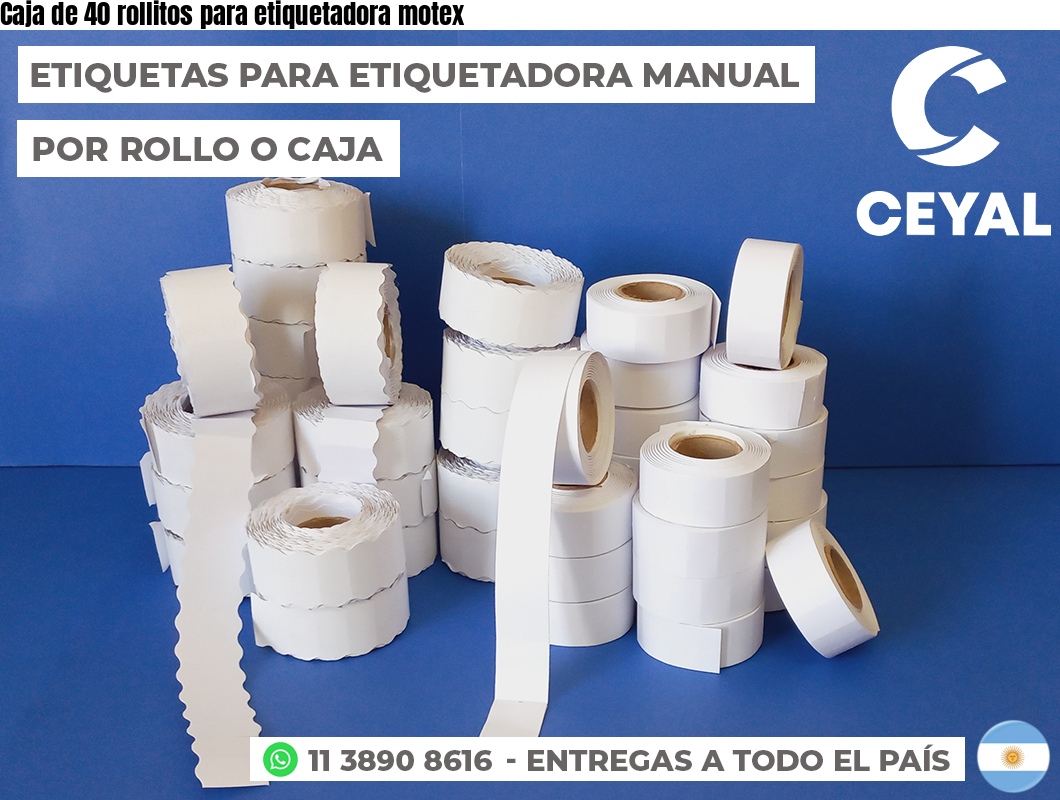 Caja de 40 rollitos para etiquetadora motex