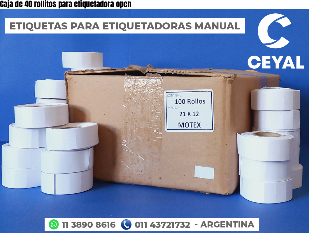 Caja de 40 rollitos para etiquetadora open