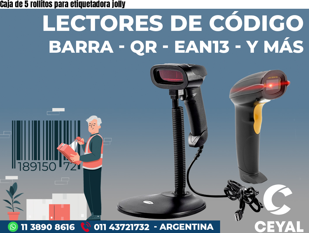 Caja de 5 rollitos para etiquetadora jolly