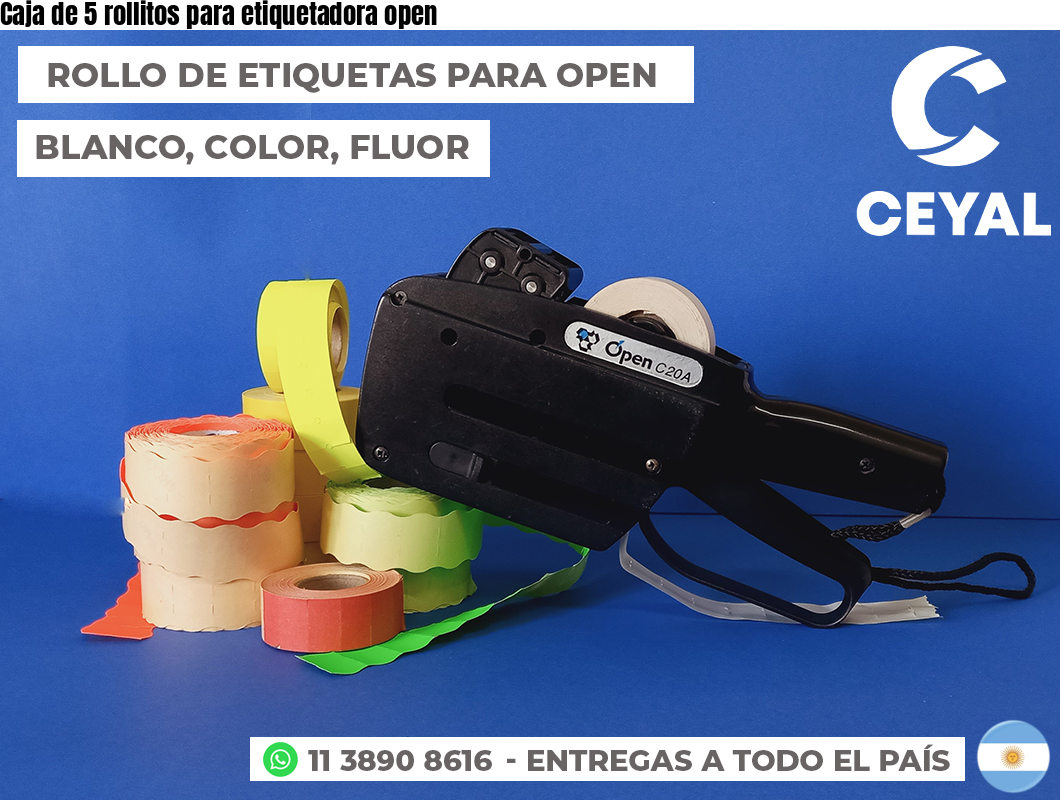 Caja de 5 rollitos para etiquetadora open
