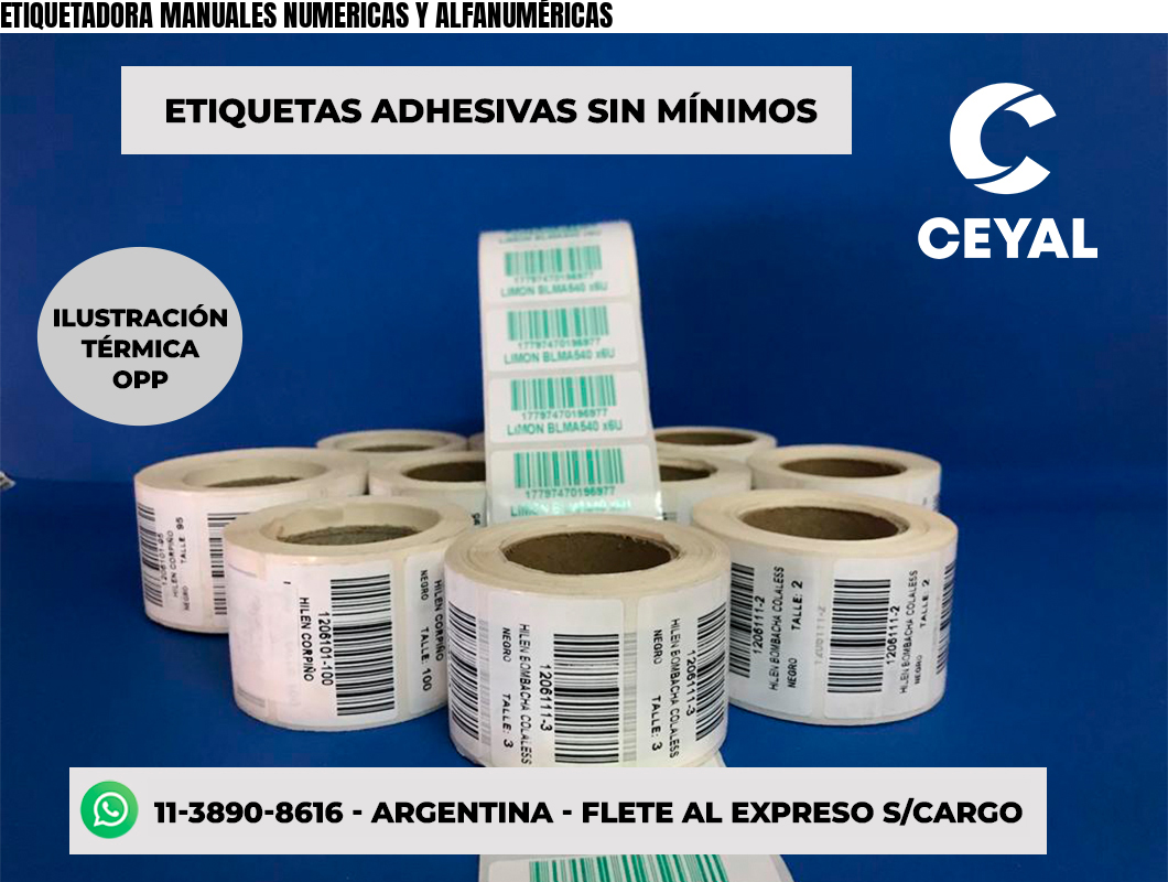 ETIQUETADORA MANUALES NUMERICAS Y ALFANUMÉRICAS