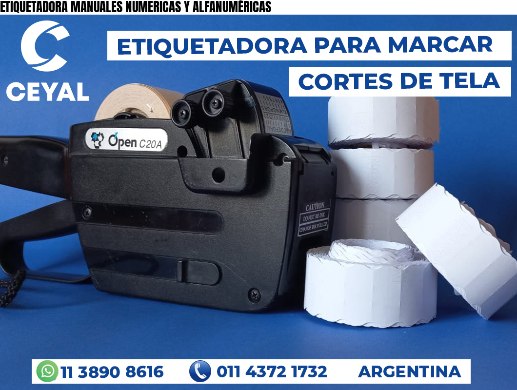 ETIQUETADORA MANUALES NUMERICAS Y ALFANUMÉRICAS