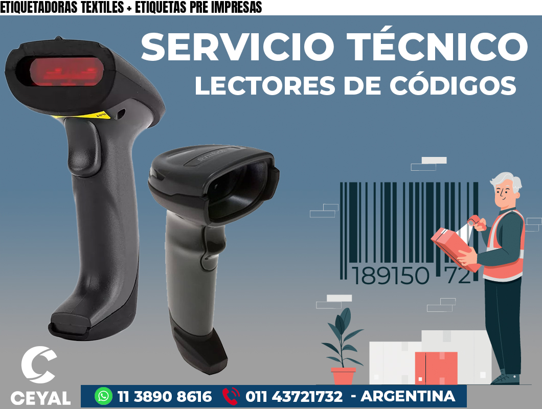 ETIQUETADORAS TEXTILES + ETIQUETAS PRE IMPRESAS