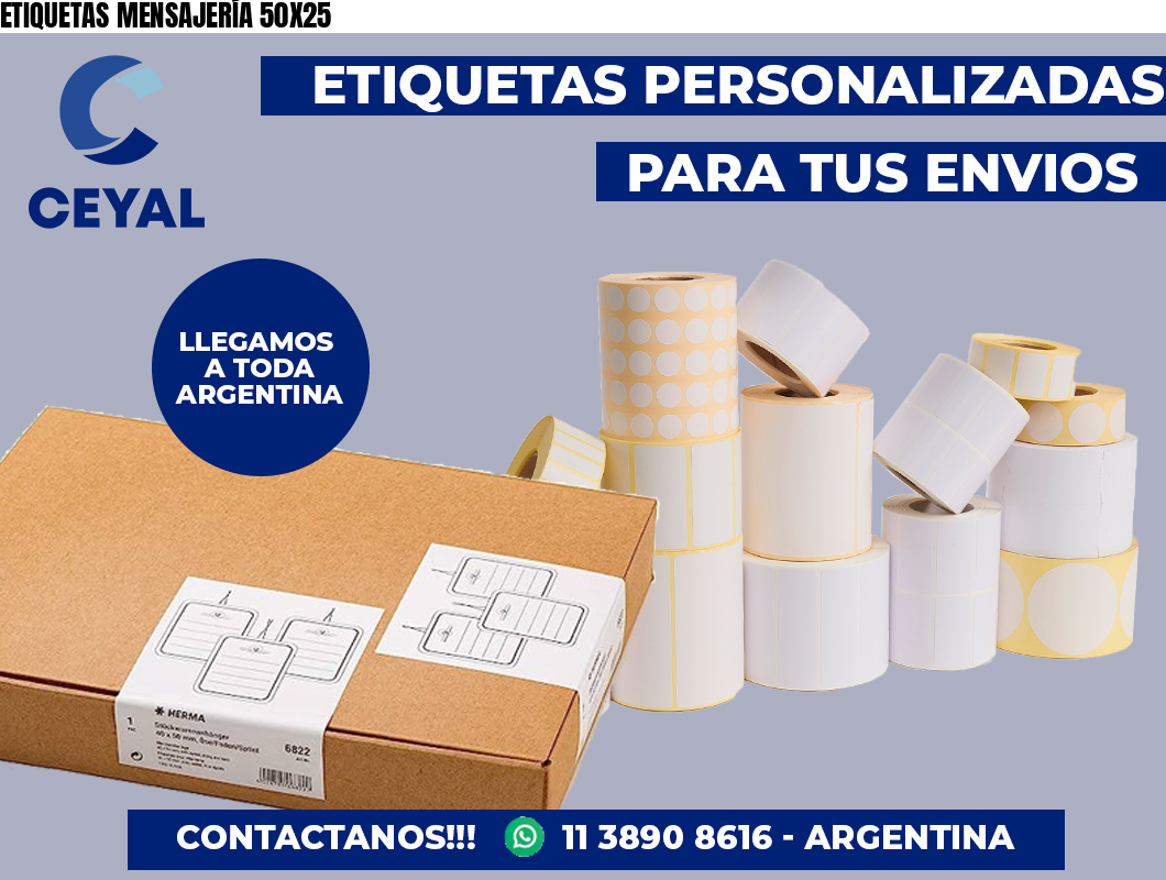 ETIQUETAS MENSAJERÍA 50X25