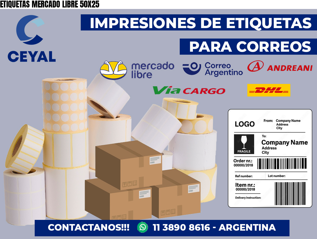 ETIQUETAS MERCADO LIBRE 50X25