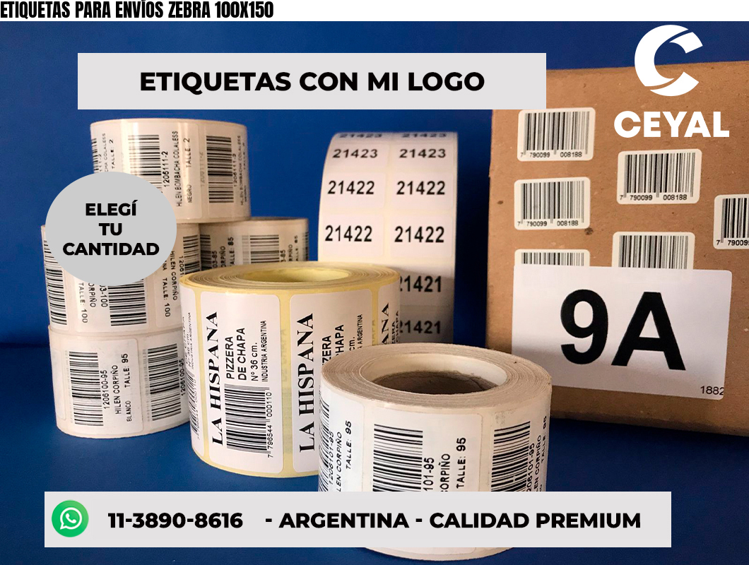 ETIQUETAS PARA ENVÍOS ZEBRA 100X150