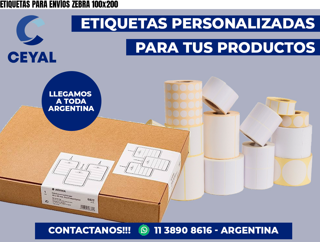 ETIQUETAS PARA ENVÍOS ZEBRA 100×200
