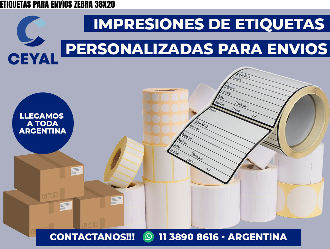 ETIQUETAS PARA ENVÍOS ZEBRA 38X20