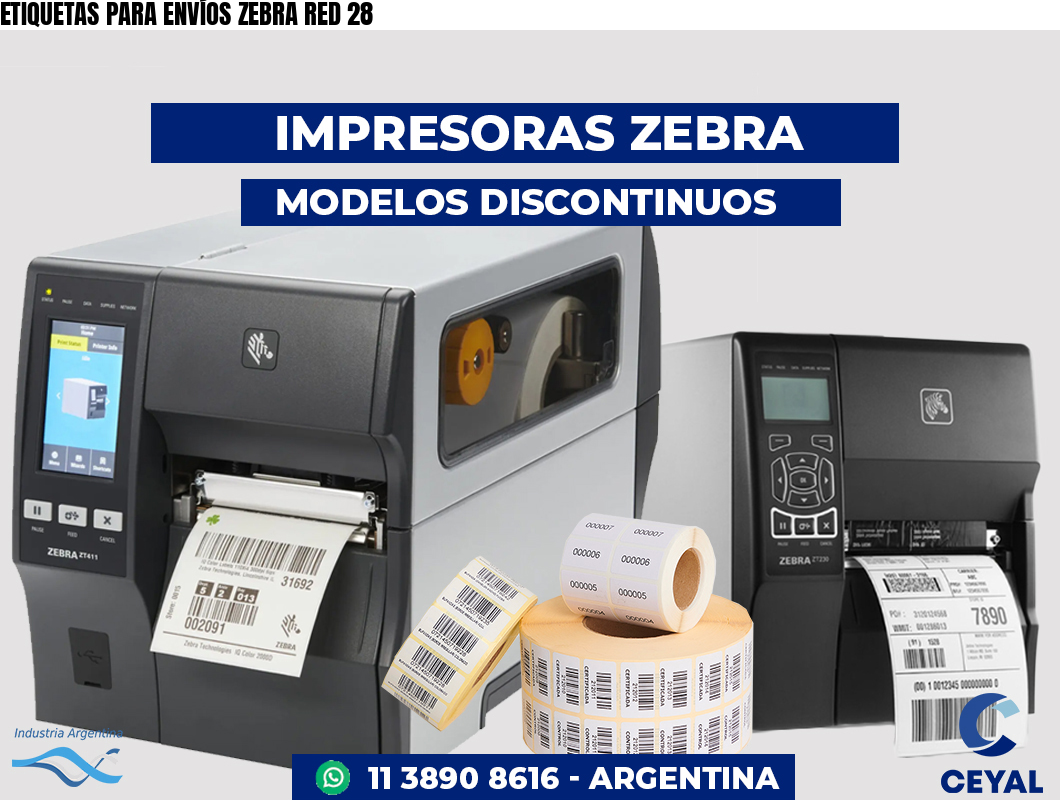 ETIQUETAS PARA ENVÍOS ZEBRA RED 28