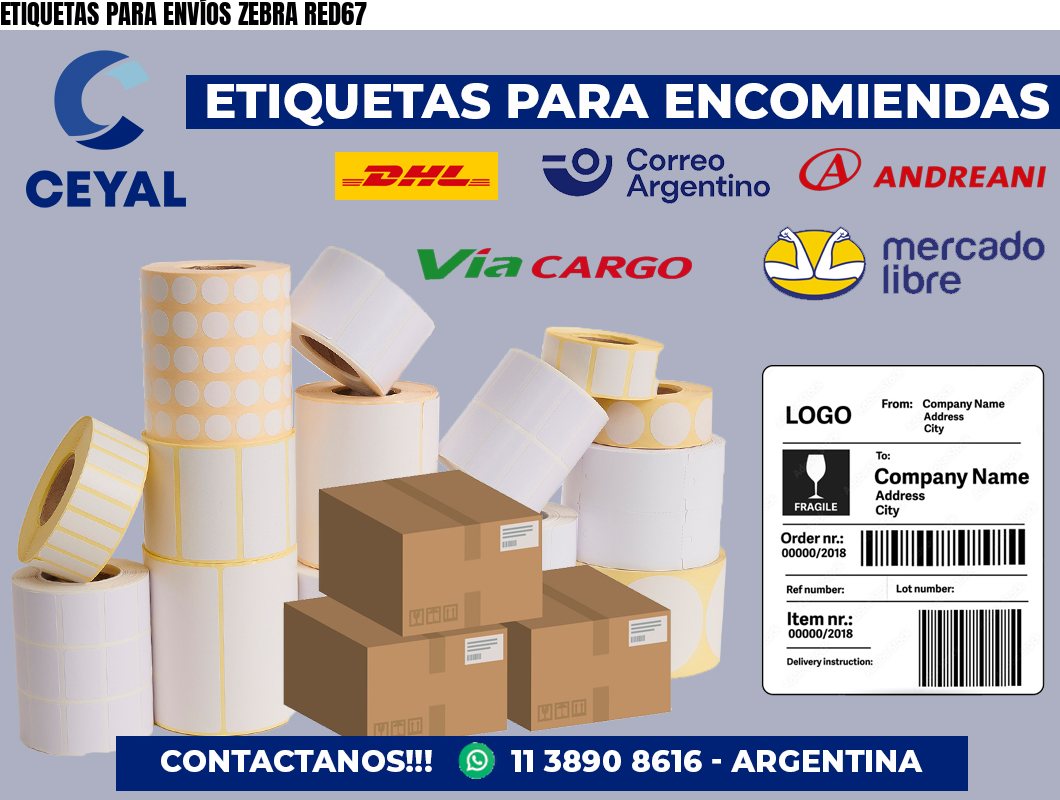 ETIQUETAS PARA ENVÍOS ZEBRA RED67