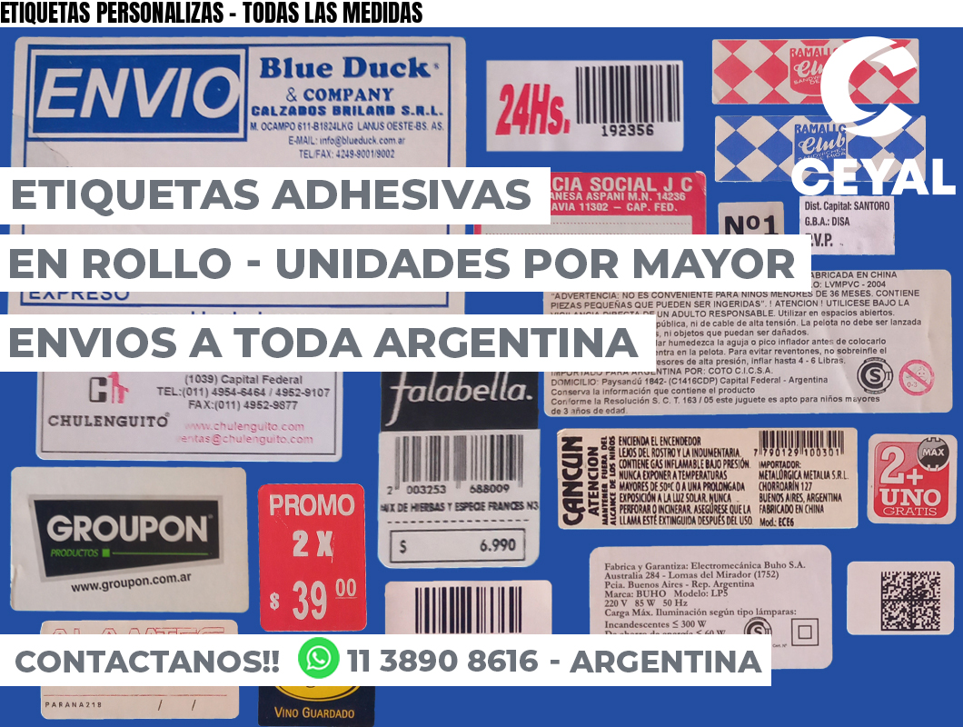 ETIQUETAS PERSONALIZAS – TODAS LAS MEDIDAS