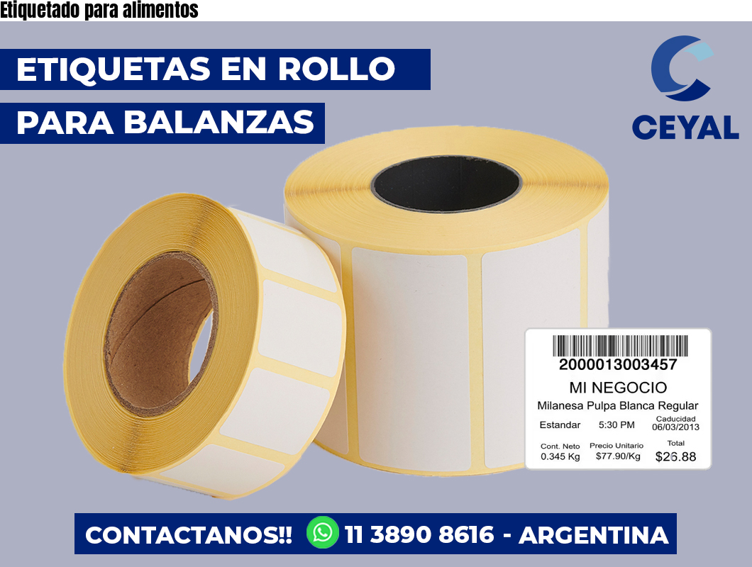 Etiquetado para alimentos