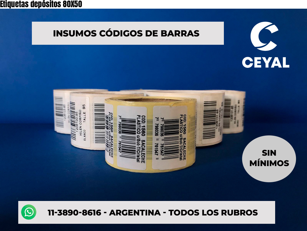 Etiquetas depósitos 80X50