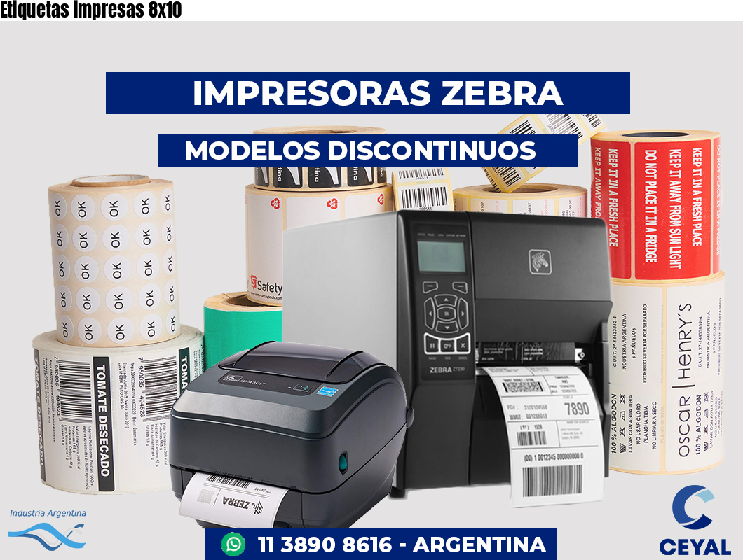 Etiquetas impresas 8x10
