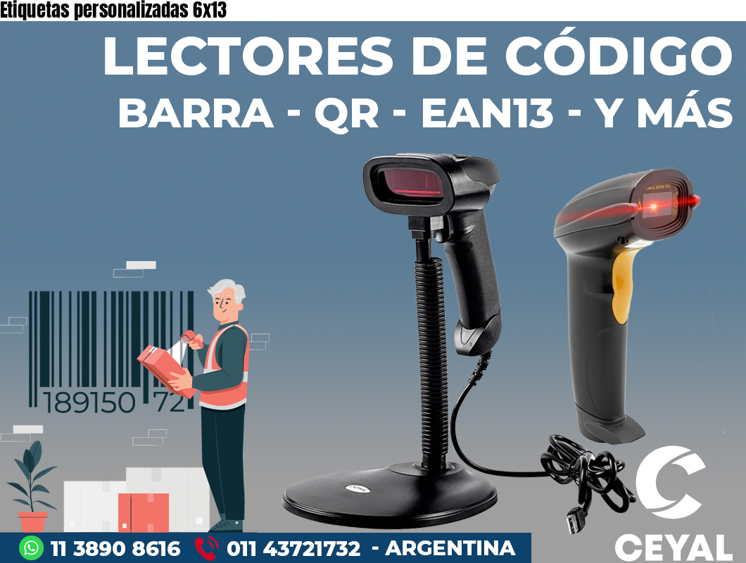 Etiquetas personalizadas 6x13