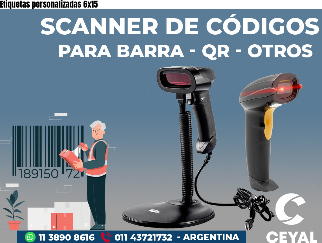 Etiquetas personalizadas 6x15