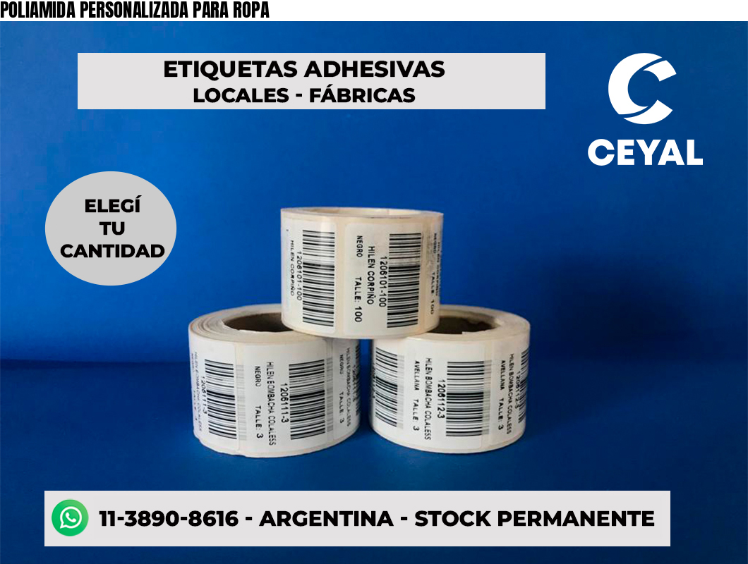 POLIAMIDA PERSONALIZADA PARA ROPA