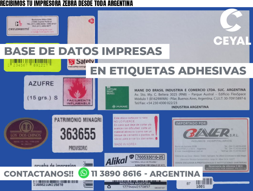 RECIBIMOS TU IMPRESORA ZEBRA DESDE TODA ARGENTINA