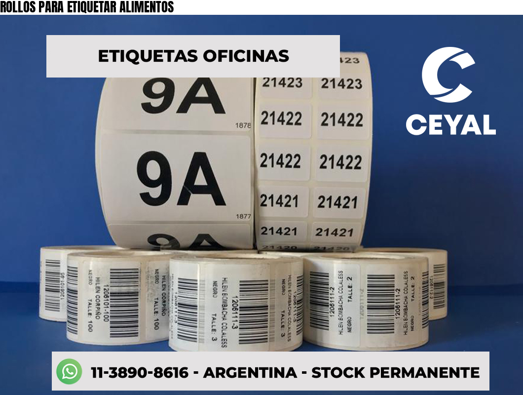 ROLLOS PARA ETIQUETAR ALIMENTOS