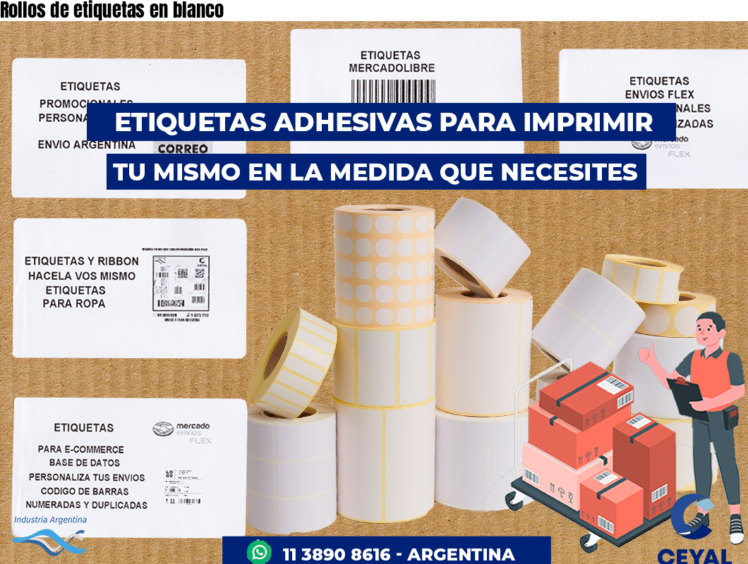 Rollos de etiquetas en blanco