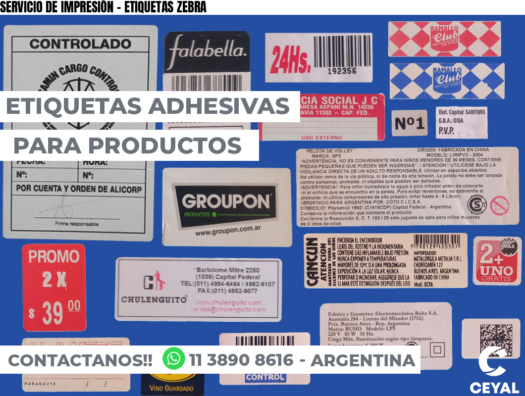 SERVICIO DE IMPRESIÓN – ETIQUETAS ZEBRA