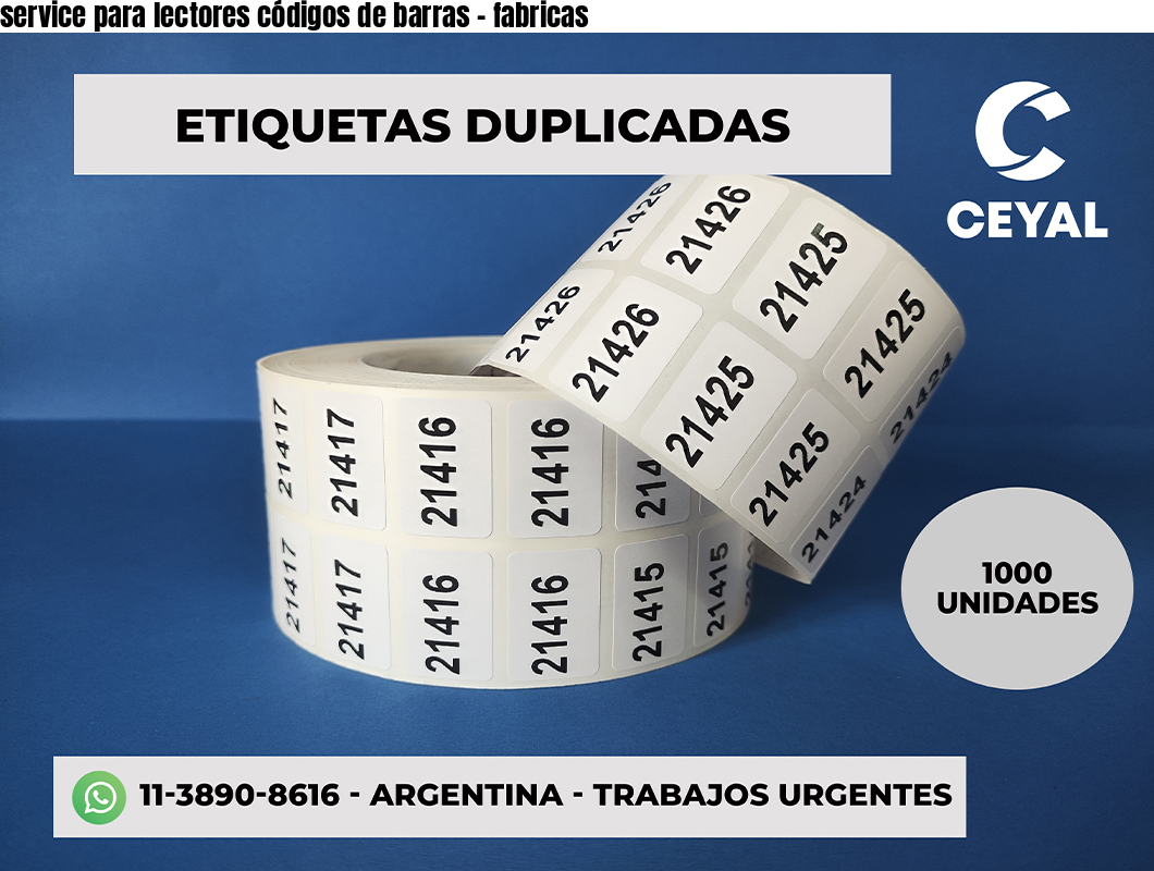 service para lectores códigos de barras - fabricas