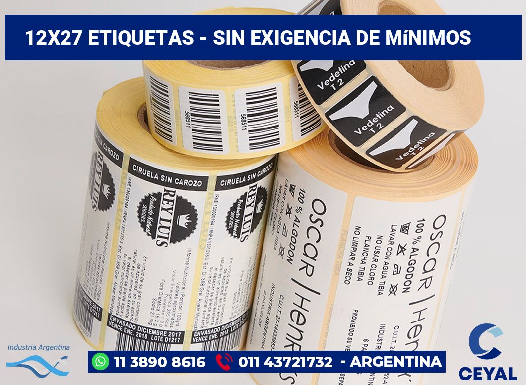12×27 Etiquetas