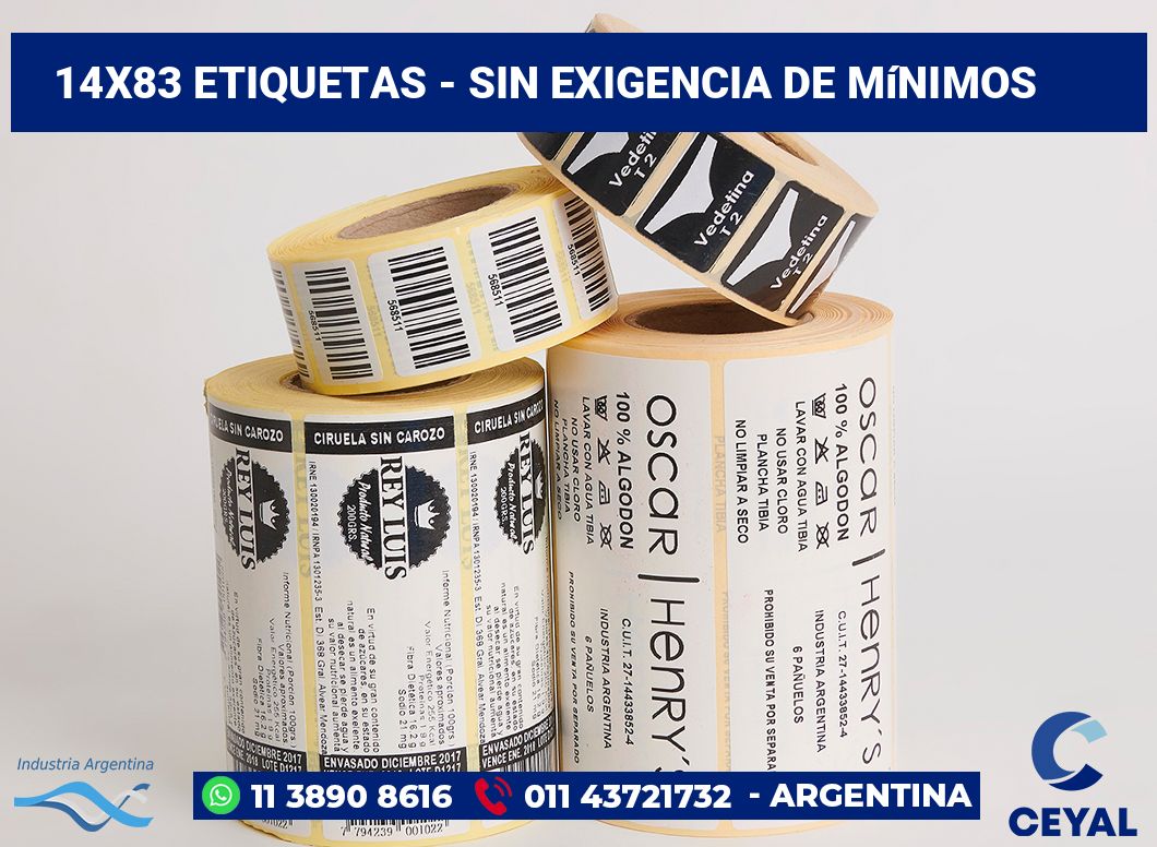 14x83 Etiquetas
