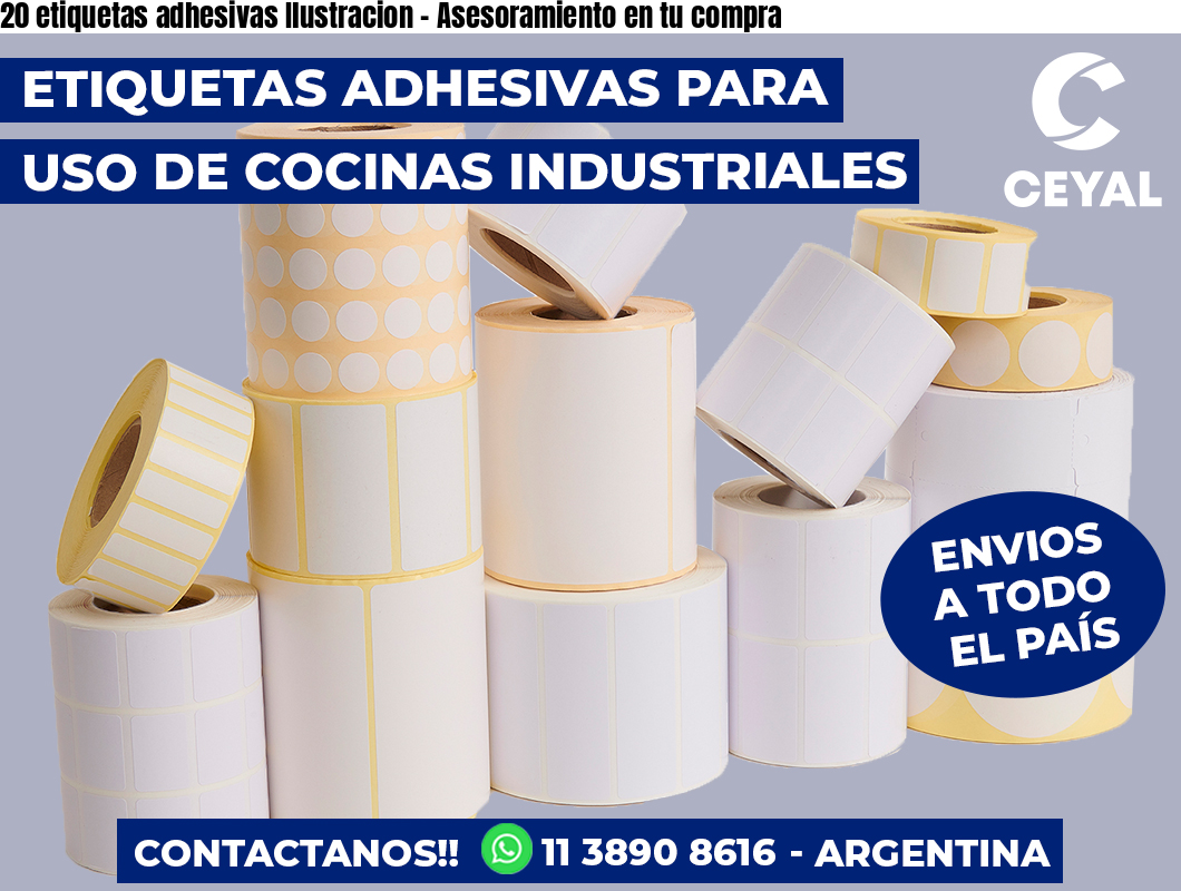 20 etiquetas adhesivas Ilustracion - Asesoramiento en tu compra
