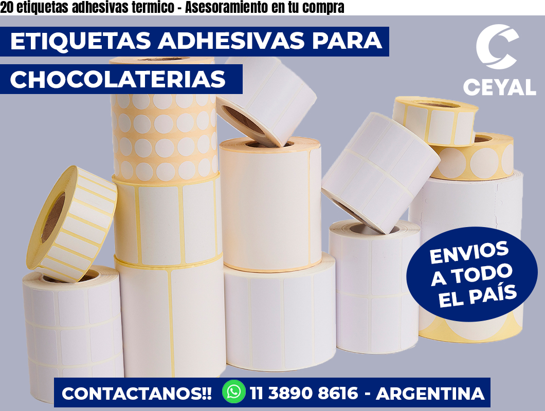 20 etiquetas adhesivas termico - Asesoramiento en tu compra