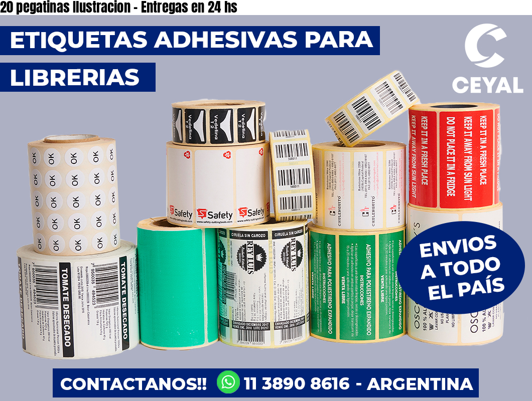 20 pegatinas Ilustracion – Entregas en 24 hs