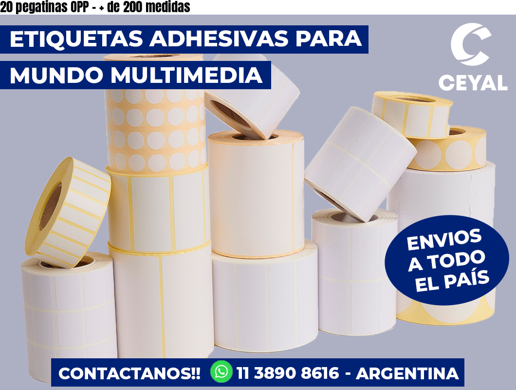 20 pegatinas OPP - + de 200 medidas