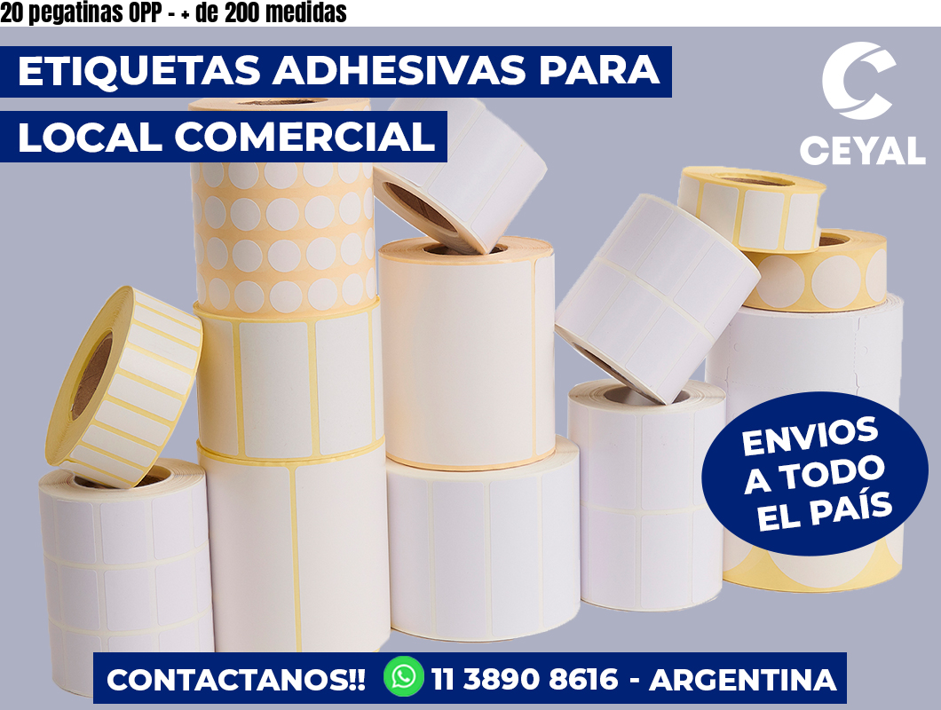 20 pegatinas OPP – + de 200 medidas