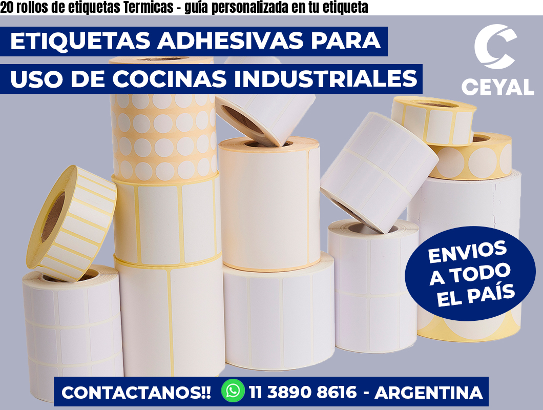 20 rollos de etiquetas Termicas - guía personalizada en tu etiqueta