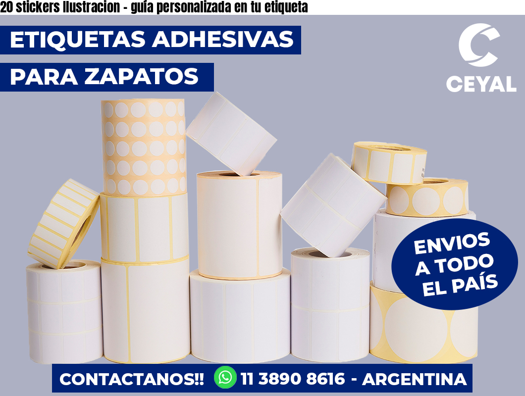 20 stickers Ilustracion – guía personalizada en tu etiqueta