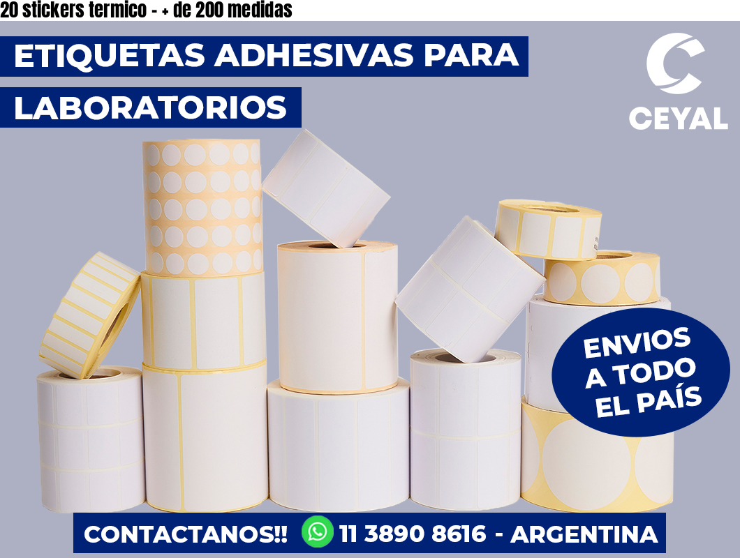 20 stickers termico – + de 200 medidas