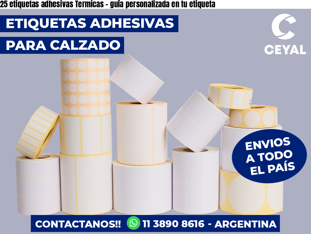 25 etiquetas adhesivas Termicas - guía personalizada en tu etiqueta