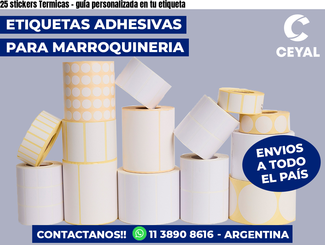 25 stickers Termicas - guía personalizada en tu etiqueta